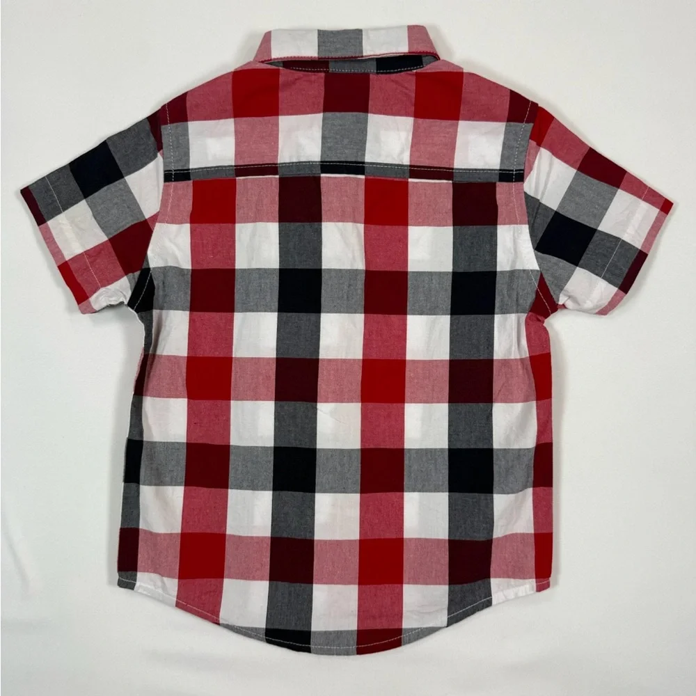 GYMBOREE Toddler Boys’ 100% Cotton Buffalo Plaid Short Sleeve‎ Button Down 2T
